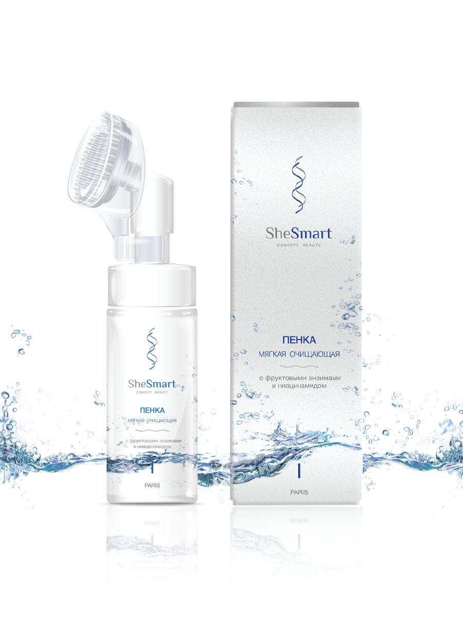 Мягкая очищающая пенка SheSmart с фруктовыми энзимами и ниацинамидом